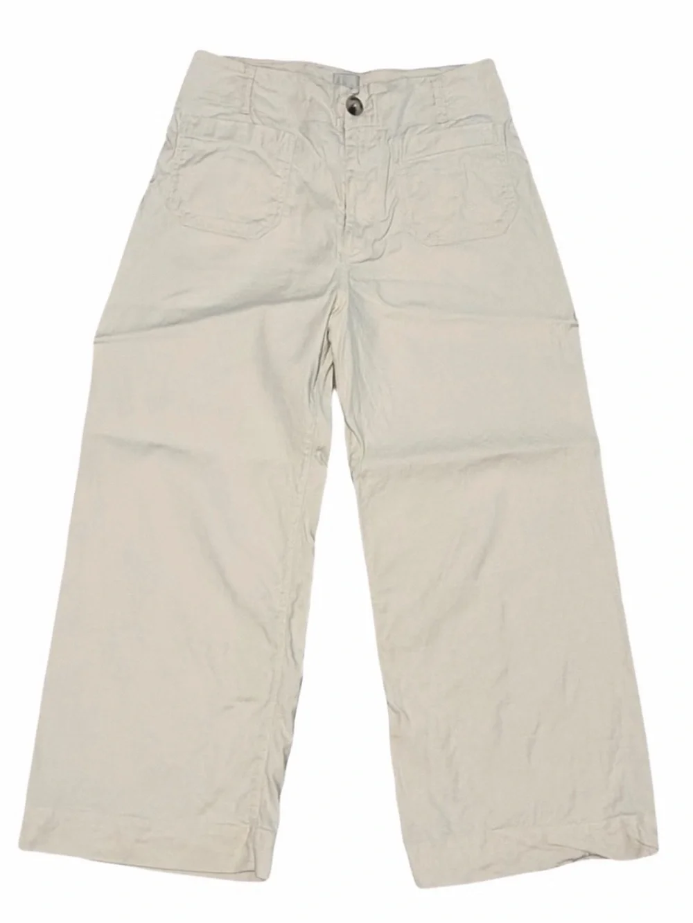 Maeve Colette Cropped Wide Leg Linen Pants Chalk White Size 29 Anthropologie - Picture 5 of 8